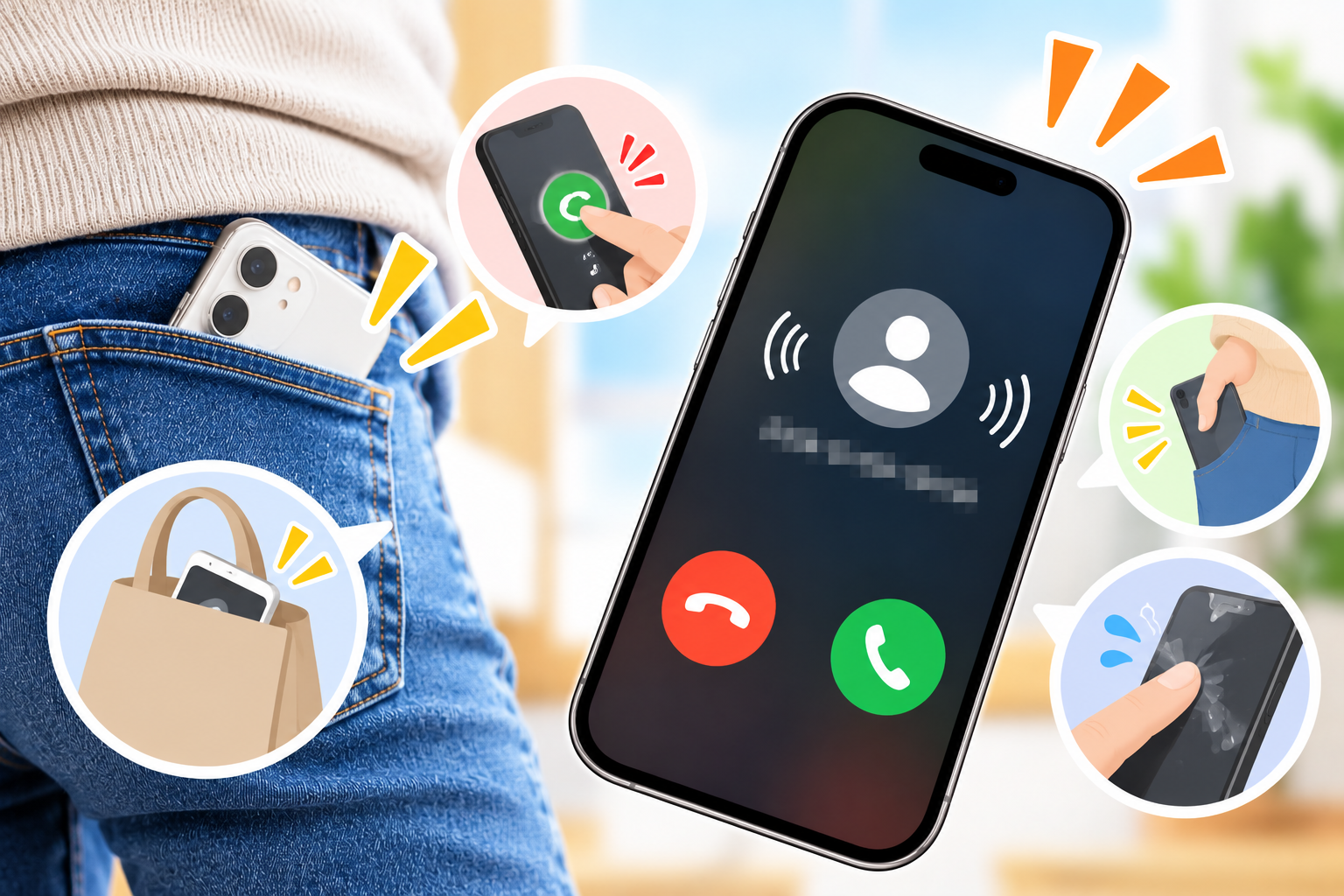 スマホが勝手に電話をかける原因と対策をイメージした画像