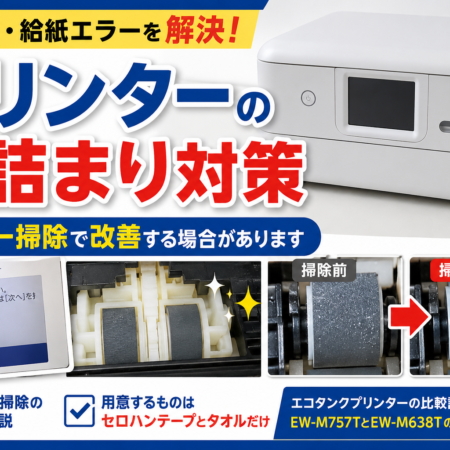 プリンターの紙詰まり対策とローラー掃除方法を解説したアイキャッチ画像