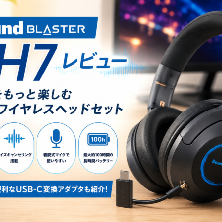 Sound Blaster GH7とUSB-C変換アダプタを紹介するレビュー画像